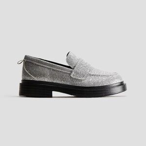 H&M Silver Glitter Kids Loafers